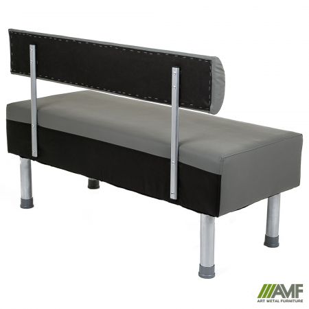 Фото 4 - Диван Smile 1200, Шкірозамінник сірий 