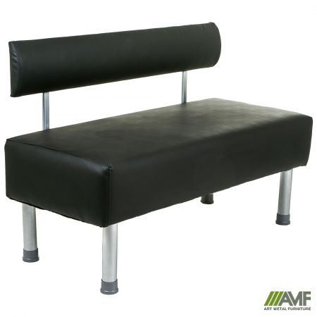 Фото 2 - Диван Smile 1200, Шкірозамінник чорний 