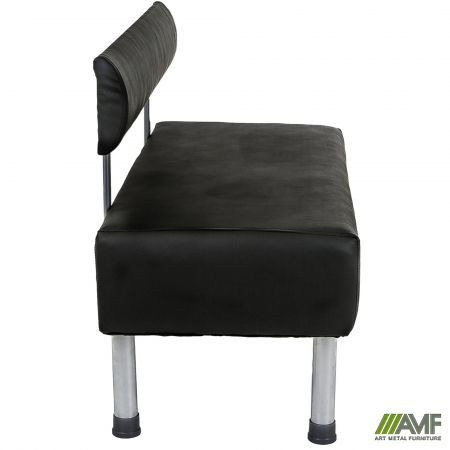 Фото 3 - Диван Smile 1200, Шкірозамінник чорний 