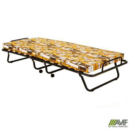 Фото 3 - Раскладушка Классик черная с матрасом 1900*800 City brown 