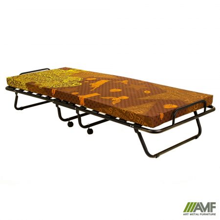 Фото 3 - Раскладушка Классик черная с матрасом 1900*800 State brown 