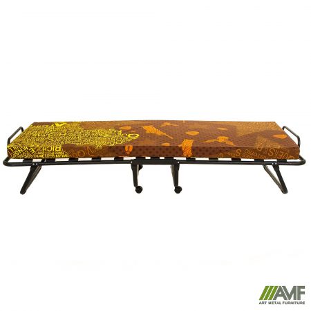 Фото 4 - Раскладушка Классик черная с матрасом 1900*800 State brown 