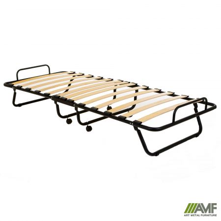 Фото 5 - Раскладушка Классик черная с матрасом 1900*800 State brown 