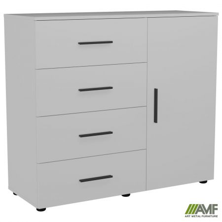 Комод City-421R четыре ящика одна дверь (1120х420х1000Н) Белый 