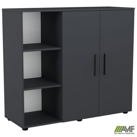 Комод City-422L две двери открытая секция (1120х420х1000Н) Антрацит 