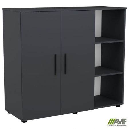 Комод City-422R две двери открытая секция (1120х420х1000Н) Антрацит 