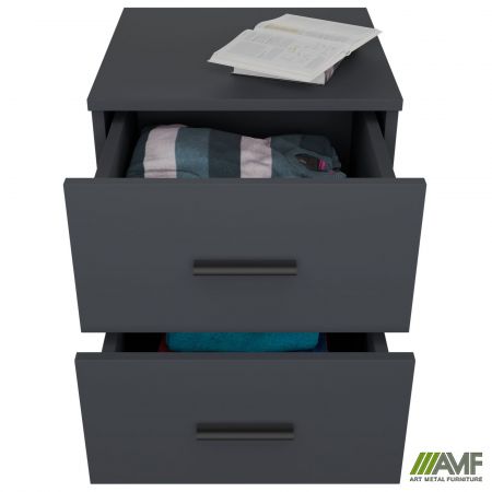 Фото 5 - Тумба приліжкова City-402 дві шухляди (400х400х450Н) Антрацит 