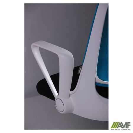 Фото 9 - Кресло Виреон белый/сетка голубая (W-158B)
