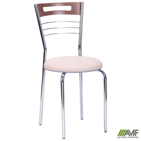 Фото 2 - Стул Монро хром сп. светлый орех, кожух серый, Неаполь N-17