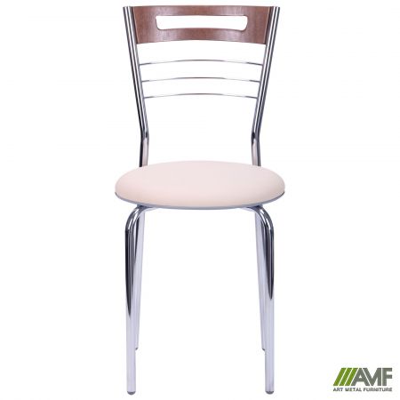 Фото 4 - Стул Монро хром сп. светлый орех, кожух серый, Неаполь N-17