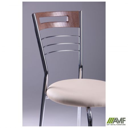 Фото 6 - Стул Монро хром сп. светлый орех, кожух серый, Неаполь N-17