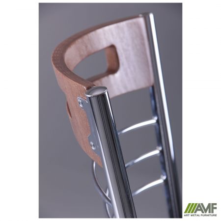 Фото 8 - Стул Монро хром сп. светлый орех, кожух серый, Неаполь N-17