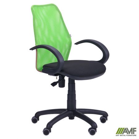 Фото 1 - Кресло Oxi/АМФ-5 сиденье Сетка черная/спинка Сетка лайм 