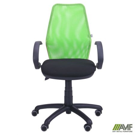 Фото 4 - Кресло Oxi/АМФ-5 сиденье Сетка черная/спинка Сетка лайм 