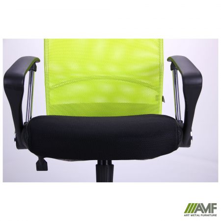 Фото 9 - Кресло АЭРО HB Line Color сиденье Сетка чёрная,Неаполь N-20/спинка Сетка салатовая, вст.Неаполь N-20 