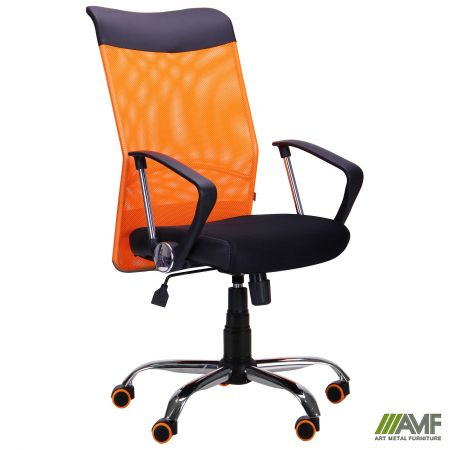 Фото 1 - Кресло АЭРО HB Line Color сиденье Сетка чёрная,Неаполь N-20/спинка Сетка оранжевая, вст.Неаполь N-20 