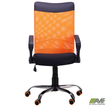 Фото 3 - Кресло АЭРО HB Line Color сиденье Сетка чёрная,Неаполь N-20/спинка Сетка оранжевая, вст.Неаполь N-20 