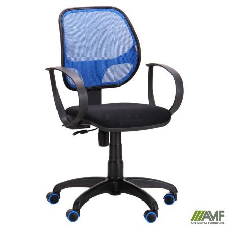 Фото 2 - Кресло Бит Color/АМФ-8 сиденье Сетка черная/спинка Сетка синяя 