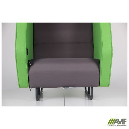 Фото 7 - Кресло Shell Фетр зеленый/Фетр светло-серый/Нео Dk.Grey, черный графит