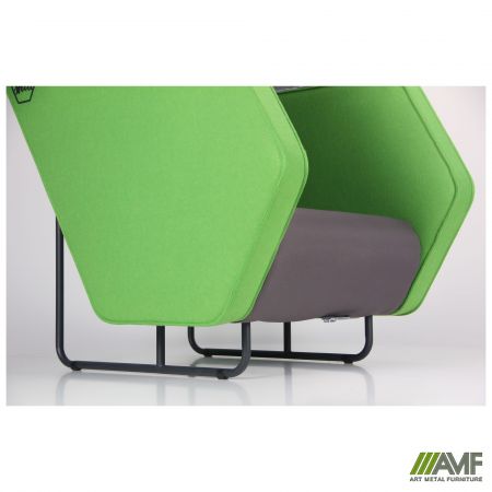 Фото 8 - Кресло Shell Фетр зеленый/Фетр светло-серый/Нео Dk.Grey, черный графит