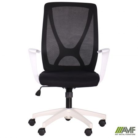 Фото 3 - Кресло Nickel White сиденье Сидней-07/спинка Сетка SL-00 черная 