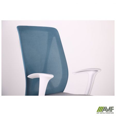 Фото 7 - Кресло Nickel White сиденье Сидней-05/спинка Сетка SL-18 аквамарин 