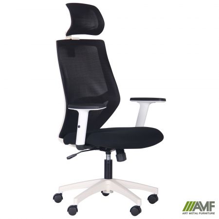 Фото 1 - Кресло Lead White HR сиденье Нест-01 черная/спинка Сетка HY-100 черная 