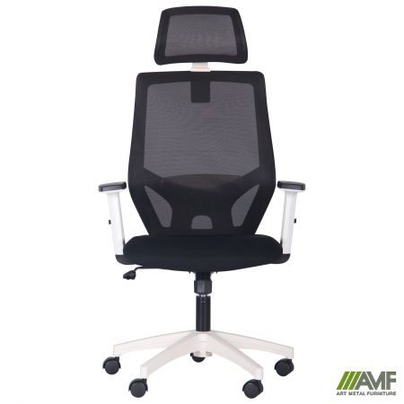 Фото 3 - Кресло Lead White HR сиденье Нест-01 черная/спинка Сетка HY-100 черная 