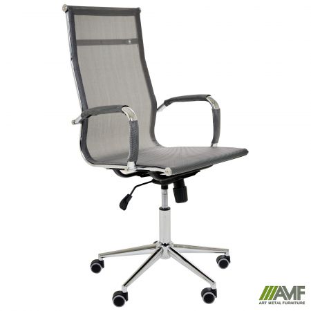 Фото 1 - Крісло Slim Net HB Хром Tilt білий 