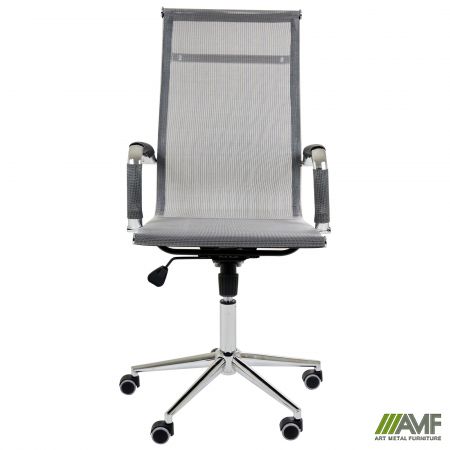 Фото 3 - Крісло Slim Net HB Хром Tilt білий 