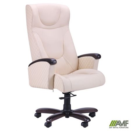 Фото 1 - Кресло Галант Элит DT Коньяк Кожа Люкс комбинированная Авокадо