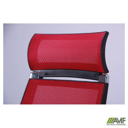 Фото 7 - Кресло Tesla сетка красная, каркас черный
