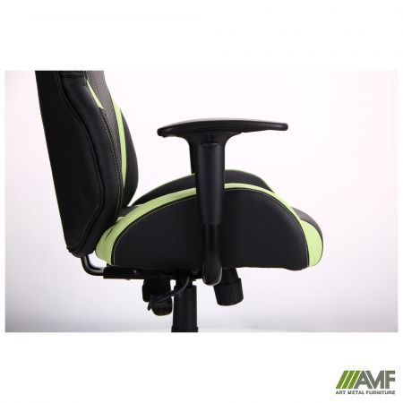Фото 11 - Кресло VR Racer Zeus черный, PU черный/зеленый