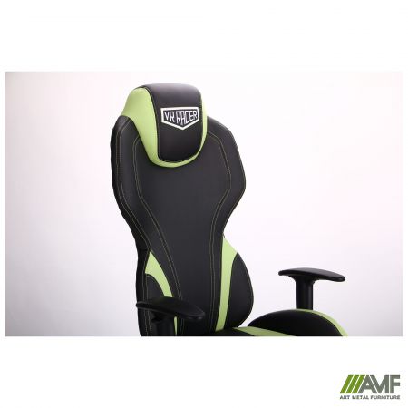 Фото 6 - Кресло VR Racer Zeus черный, PU черный/зеленый
