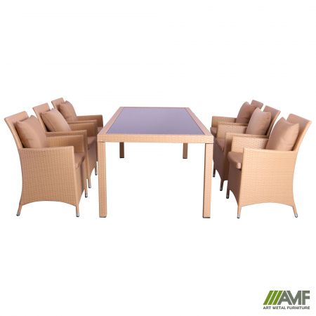 Фото 1 - Комплект мебели Samana-6 из ротанга Elit (SC-8849) Sand AM3041 ткань A14203 