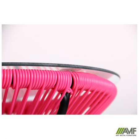 Фото 5 - Стол Agave черный, ротанг розовый