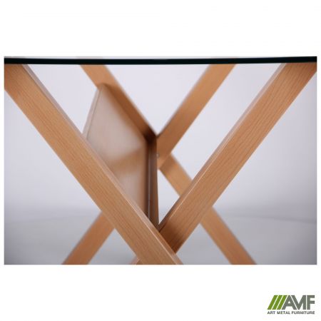 Фото 9 - Стол обеденный Maple бук/стекло прозрачное 