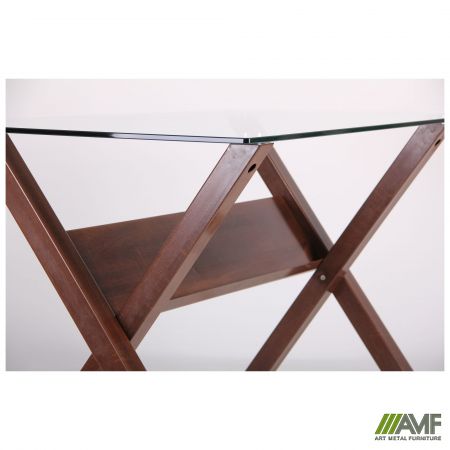 Фото 7 - Стол обеденный Maple орех/стекло прозрачное