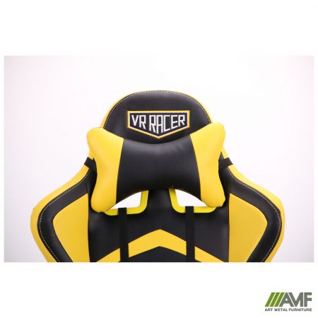Фото 10 - Кресло VR Racer Dexter Megatron черный/желтый 