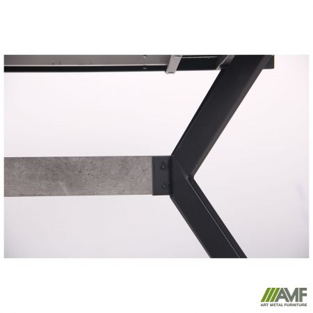Фото 14 - Стол обеденный раскладной Jackson черный/МДФ бетон 
