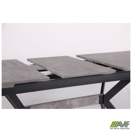 Фото 10 - Стол обеденный раскладной Jackson черный/МДФ бетон 