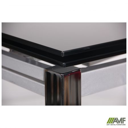 Фото 10 - Стол обеденный раскладной Сандро хром/стекло черный