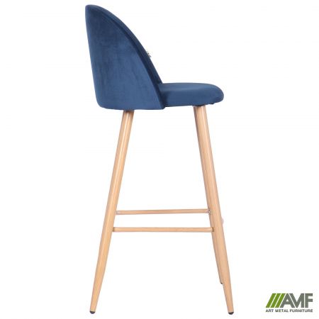 Фото 4 - Барный стул Bellini бук/blue velvet 