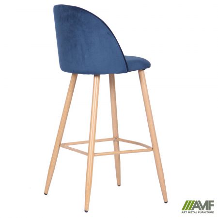 Фото 5 - Барный стул Bellini бук/blue velvet 