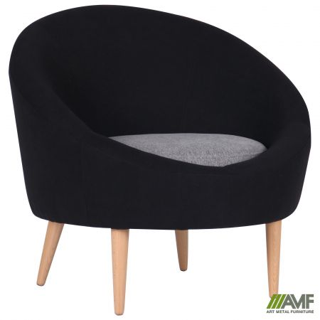 Фото 1 - Кресло Eclipse Сидней черный 7, серый 20, подушка серый 20 