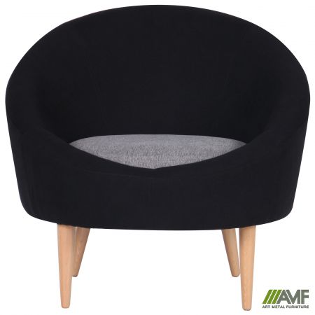 Фото 4 - Кресло Eclipse Сидней черный 7, серый 20, подушка серый 20 