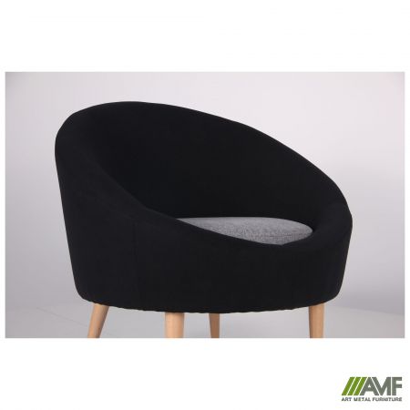 Фото 6 - Кресло Eclipse Сидней черный 7, серый 20, подушка серый 20 