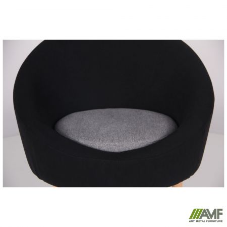 Фото 9 - Кресло Eclipse Сидней черный 7, серый 20, подушка серый 20 