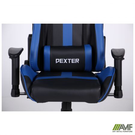 Фото 10 - Крісло VR Racer Dexter Slag чорний/синій 