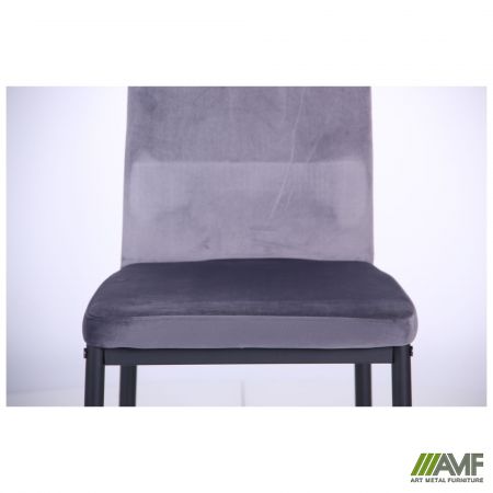 Фото 9 - Стул обеденный Alabama черный/велюр серый